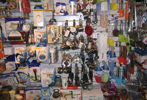 Wall of kitchen gadgets